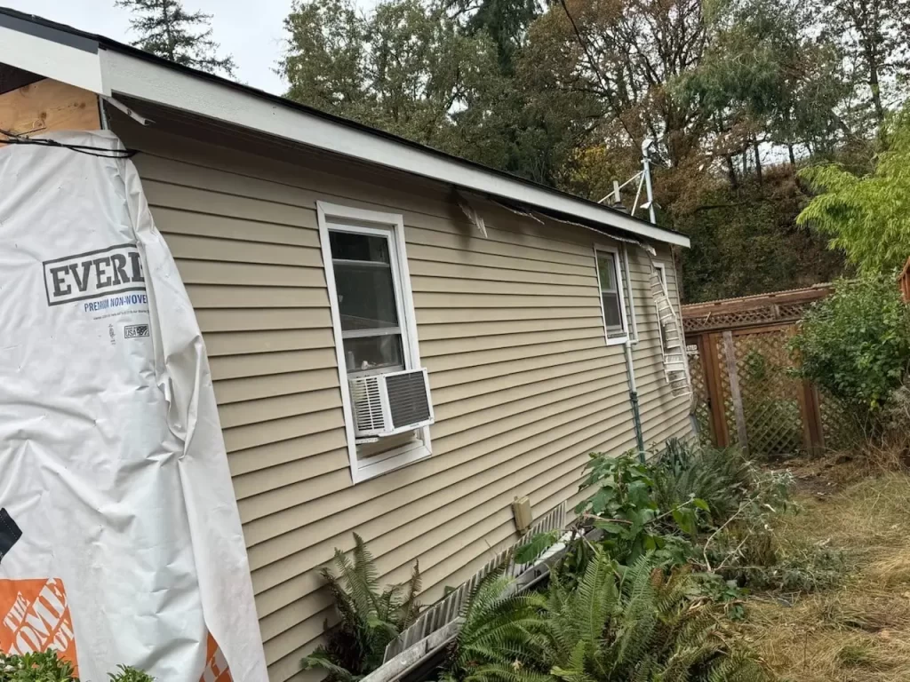 before photo of gutter installation in st helens, oregon