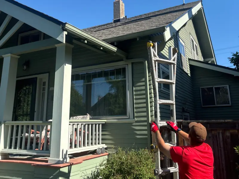 Gutter Installation Beaverton 8 American Gutter Service crew installing seamless gutters in Oregon